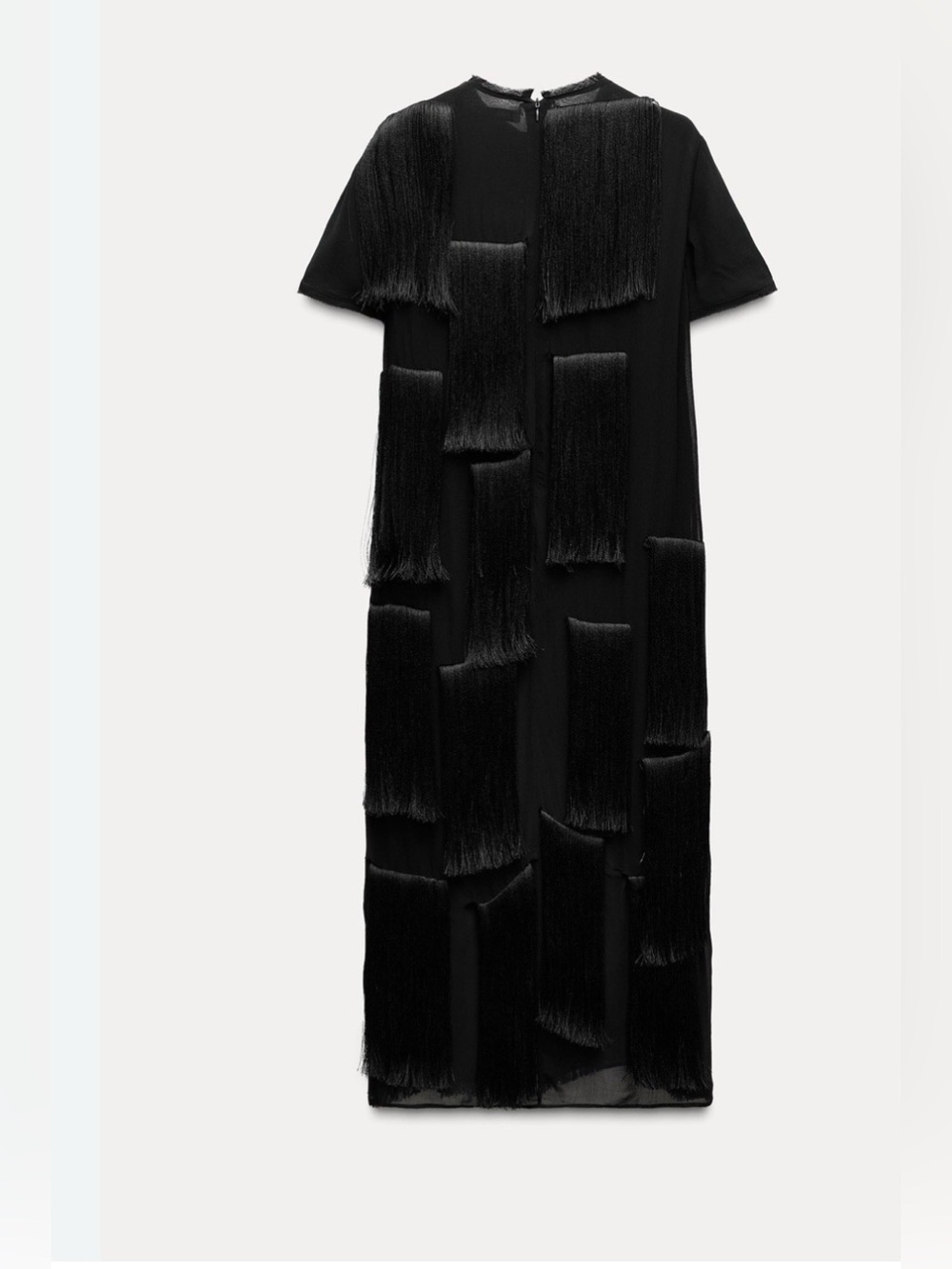 Zara ZW Collection Fringed Midi Dress Size S - Picture 5 of 14